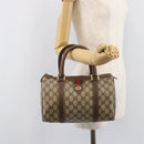 GUCCI GG Supreme Web Sherry Line Boston Bag PVC Beige Gold 40 02 006 Auth mr3273-26