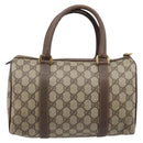 GUCCI GG Supreme Web Sherry Line Boston Bag PVC Beige Gold 40 02 006 Auth mr3273-3