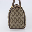 GUCCI GG Supreme Web Sherry Line Boston Bag PVC Beige Gold 40 02 006 Auth mr3273-4