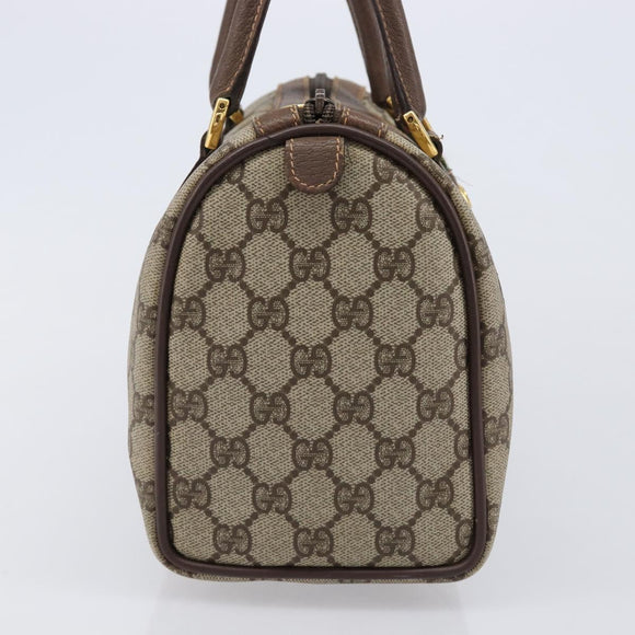 GUCCI GG Supreme Web Sherry Line Boston Bag PVC Beige Gold 40 02 006 Auth mr3273