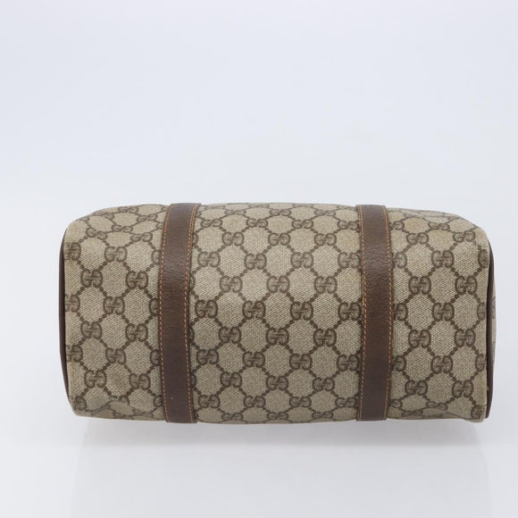 GUCCI GG Supreme Web Sherry Line Boston Bag PVC Beige Gold 40 02 006 Auth mr3273