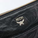 MCM Clutch Bag Leather Black Gold Auth mr3274A-12