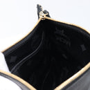 MCM Clutch Bag Leather Black Gold Auth mr3274A-16