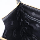 MCM Clutch Bag Leather Black Gold Auth mr3274A-17