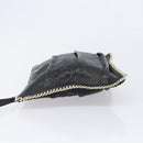 MCM Clutch Bag Leather Black Gold Auth mr3274A-5