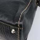 Chloe Edith Hand Bag Leather Black Silver Auth mr3275A-12