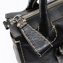 Chloe Edith Hand Bag Leather Black Silver Auth mr3275A-15