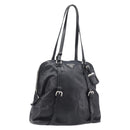 PRADA Shoulder Bag Leather Black Silver Auth mr3284V-1