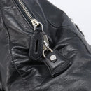 PRADA Shoulder Bag Leather Black Silver Auth mr3284V-18