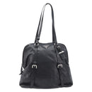 PRADA Shoulder Bag Leather Black Silver Auth mr3284V-2