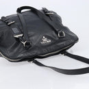 PRADA Shoulder Bag Leather Black Silver Auth mr3284V-6