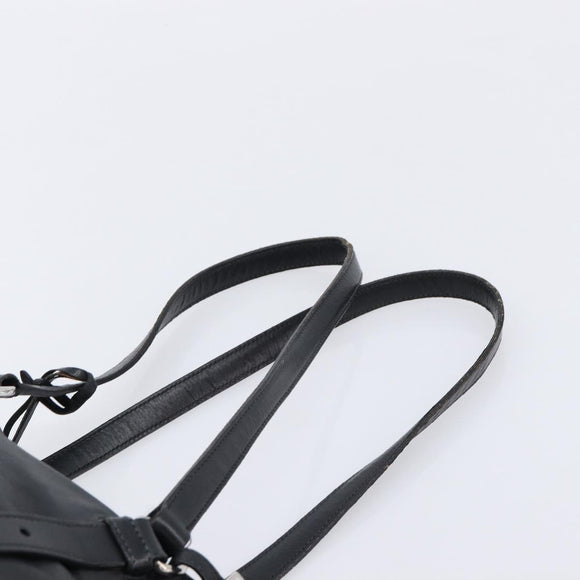 PRADA Shoulder Bag Leather Black Silver Auth mr3284V