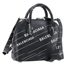 Balenciaga XXS Bill Hand Bag Leather 2way Black Silver 550646 Auth mr3296A-1