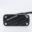 Balenciaga XXS Bill Hand Bag Leather 2way Black Silver 550646 Auth mr3296A-11