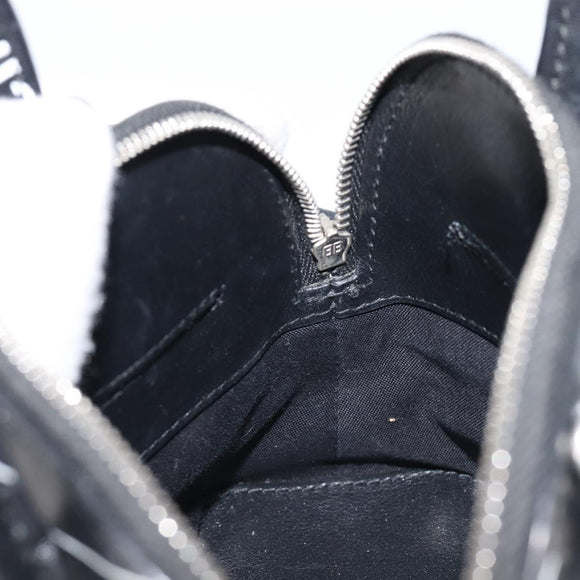 Balenciaga XXS Bill Hand Bag Leather 2way Black Silver 550646 Auth mr3296A