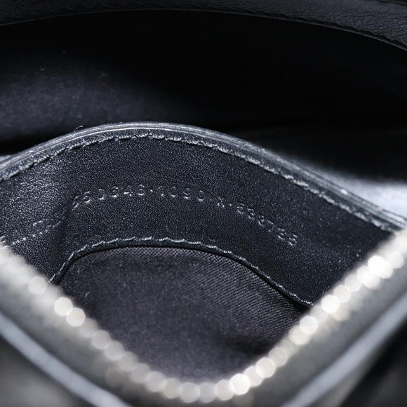 Balenciaga XXS Bill Hand Bag Leather 2way Black Silver 550646 Auth mr3296A