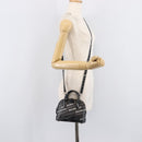 Balenciaga XXS Bill Hand Bag Leather 2way Black Silver 550646 Auth mr3296A-25