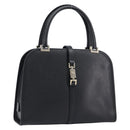 GUCCI Jackie Hand Bag Leather Black Silver 002 1071 Auth mr3297A-1