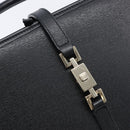 GUCCI Jackie Hand Bag Leather Black Silver 002 1071 Auth mr3297A-15