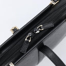 GUCCI Jackie Hand Bag Leather Black Silver 002 1071 Auth mr3297A-17