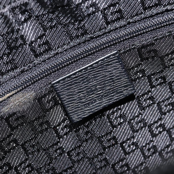 GUCCI Jackie Hand Bag Leather Black Silver 002 1071 Auth mr3297A