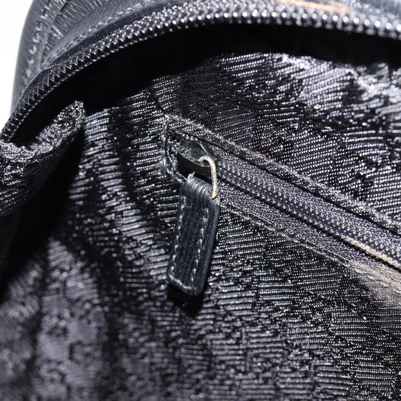 GUCCI Jackie Hand Bag Leather Black Silver 002 1071 Auth mr3297A