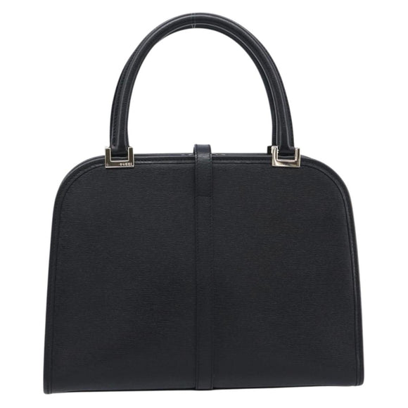 GUCCI Jackie Hand Bag Leather Black Silver 002 1071 Auth mr3297A