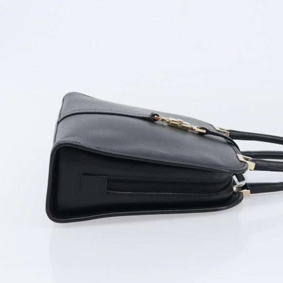 GUCCI Jackie Hand Bag Leather Black Silver 002 1071 Auth mr3297A