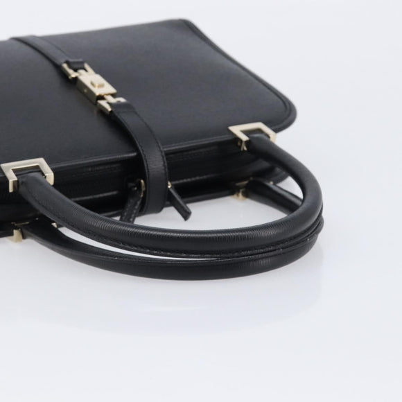 GUCCI Jackie Hand Bag Leather Black Silver 002 1071 Auth mr3297A