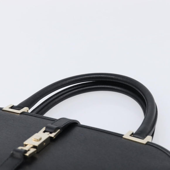 GUCCI Jackie Hand Bag Leather Black Silver 002 1071 Auth mr3297A