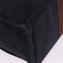 HERMES Fourre ToutGM Hand Bag Canvas Navy Silver Auth mr3303-10