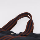 HERMES Fourre ToutGM Hand Bag Canvas Navy Silver Auth mr3303-8