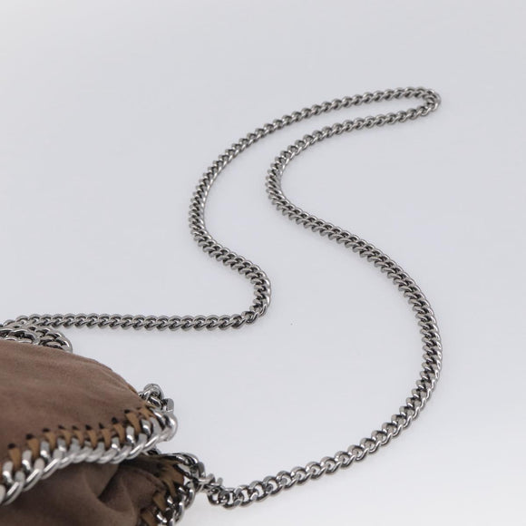Stella McCartney Falabella Shoulder Bag Polyester 2way Brown Silver Auth mr3306A