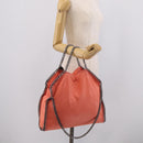 Stella McCartney Falabella Bag Polyester 2way Orange Silver Auth mr3307A-25