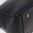 CHANEL Petite Timeless Tote Bag Caviar Skin Black Gold CC Auth mr3309V-13