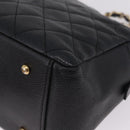 CHANEL Petite Timeless Tote Bag Caviar Skin Black Gold CC Auth mr3309V-14