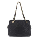 CHANEL Petite Timeless Tote Bag Caviar Skin Black Gold CC Auth mr3309V-2