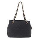 CHANEL Petite Timeless Tote Bag Caviar Skin Black Gold CC Auth mr3309V-3