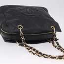 CHANEL Petite Timeless Tote Bag Caviar Skin Black Gold CC Auth mr3309V-6