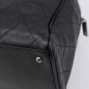 CHANEL Bowling Tote Bag Caviar Skin Black Silver CC Auth mr3311V-12