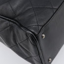 CHANEL Bowling Tote Bag Caviar Skin Black Silver CC Auth mr3311V-13