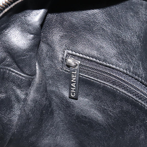 CHANEL Bowling Tote Bag Caviar Skin Black Silver CC Auth mr3311V