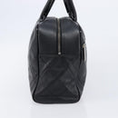 CHANEL Bowling Tote Bag Caviar Skin Black Silver CC Auth mr3311V-5