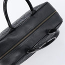 CHANEL Bowling Tote Bag Caviar Skin Black Silver CC Auth mr3311V-6