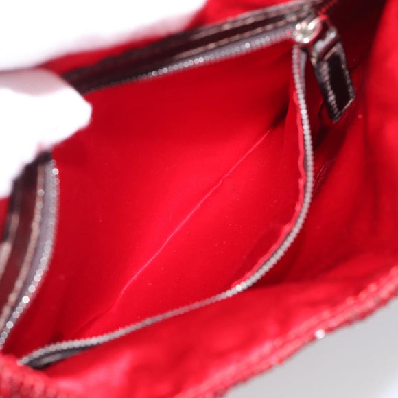 FENDI Tote Bag Beads Red Auth mr3315V
