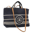 CHANELCoco Hand Bag Denim 2way Navy CC Auth mr3316V-1