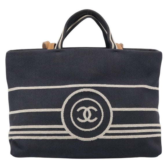 CHANELCoco Hand Bag Denim 2way Navy CC Auth mr3316V