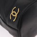 CHANEL Purse Shoulder Bag Lamb Skin Black Gold CC Auth mr3318V-10