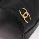 CHANEL Purse Shoulder Bag Lamb Skin Black Gold CC Auth mr3318V-11