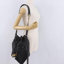 CHANEL Purse Shoulder Bag Lamb Skin Black Gold CC Auth mr3318V-23